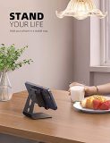 Adjustable Cell Phone Stand - Lamicall Desktop Phone Holder, Aluminum Anti-Slip Mobile Phone Base Dock Desk, Compatible with iPhone, Samsung Galaxy Note, Office Accessories, 4-8" Smartphone - Black