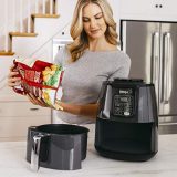 NINJA AF101C, Air Fryer, 3.8L Less Oil Electric Air Frying, Equipped with Crisper Plate + Multi-Layer Rack + Non Stick Basket, Programmable Control Panel, Black, 1550W, (Canadian Version)
