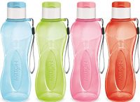 MILTON Sports Water Bottle Kids Reusable Leakproof 25 Oz 4-Pack Plastic Wide Mouth Large Big Drink Bottle BPA & Leak Free with Handle Strap Carrier for Cycling Camping Hiking Gym Yoga (MultiColor 1)
