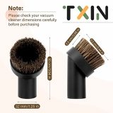 TXIN 4 Pieces Soft Horsehair Bristle Vacuum Attachments Dusting Brush Cleaner Dust Brush, Small Round Corner/Track Cleaning Tools Vacuum Brushes Replacement, Inner Dia 32mm/1.26 in