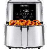 Chefman TurboFry® Touch Air Fryer, XL 8-Qt (7.5L) Family Size, One-Touch Digital Control Presets, French Fries, Chicken, Meat, Fish, Nonstick Dishwasher-Safe Parts, Automatic Shutoff, Stainless Steel