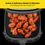 Chefman TurboFry® Touch Air Fryer, XL 8-Qt (7.5L) Family Size, One-Touch Digital Control Presets, French Fries, Chicken, Meat, Fish, Nonstick Dishwasher-Safe Parts, Automatic Shutoff, Stainless Steel