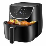 LIVINGbasics Oil Free Air Fryer, 6QT Hot Air Fryers with 8 Cooking Preset and Digital Touch Screen Electric, Nonstick Basket, 1700W, ETL Licensed