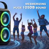 W-KING 80W Bluetooth Speaker Loud, Super Rich Bass, Huge 105dB Sound Powerful Portable Outdoor Speakers Bluetooth Wireless, IPX5 Haut Parleur Speaker Party Lights, EQ, 24H, USB Playback, TF Card, AUX