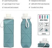 SPECIAL MADE Collapsible Water Bottles 2 Pack BPA Free Siliconce Leak-proof Reusable Travel Water Bottle Lightweight Waterproof Bottle for Sport Working Out Camping Backpacking Hiking (Green+Grey)