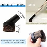 6 Pcs Universal Vacuum Attachments Accessories Cleaner Kit, 32 mm Horse Hair Vacuum Brushes Nozzle Crevice Tool Round Dust Cleaning Head Hardwood Floor Brush for Shop vac Attachment for Standard Hose