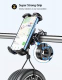 TEUMI Bike Phone Mount, 360° Rotatable Motorcycle Phone Mount [One-Hand Operation], Bike Phone Holder for ATV MTB Scooter Compatible with iPhone 15 14 13 Pro Max 12 Mini 11 XS, 4.7''-6.7'' Phone