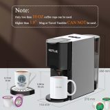 KOTLIE Single Serve Coffee Maker,4in1 Espresso Machines for Nespresso & K-cups/L'OR/Ground Coffee/illy Coffee ESE,19Bar Espresso Maker,1450W Fast Heat Coffee Machine(Black)