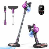 Dezkly Cordless Vacuum Cleaner, 8 in 1 Lightweight Stick Vacuum with Sofa Brush, 300W Motor, 23KPa Max Suction, 48mins Runtime Rechargeable Vacuums for Hardwood Floor, Carpets, Pet Hair, Black