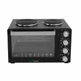 NutriChef, Toaster Oven, Convection Oven Countertop, Pizza and Rotisserie Roaster Cooker & Grill, W/ Oven Timer, 2-in-1 Dual Hotplate, Includes Baking Tray, Skewers, Handles