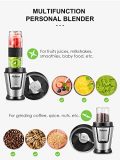Yabano Personal Blender with 2 x 20oz Travel Bottle and Coffee/Spices Jar, Portable Smoothie Blender and Coffee Grinder in One, 500W Single Serve Blender for Shakes and Smoothies, BPA free (Black)