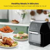 CHEFMAN Multifunctional Digital AirFryer+ Rotisserie,Dehydrator, Convection Oven17 Touch Screen Presets Fry,Roast,Dehydrate, Bake, XL 10L Family Size,Auto Shutoff,Large Easy-View Window Black,10 Quart