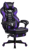 Zeanus Purple Gaming Chair for Adults Big and Tall Computer Gaming Chair Gaming Chair with Massage Ergonomic Gaming Chair with Footrest Reclining Chair High Back Racing Chair E-Sports Gamer Chair