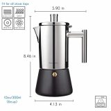 Easyworkz Diego Stovetop Espresso Maker 6Cup 300ml Stainless Steel Italian Coffee Machine Maker Induction Moka Pot
