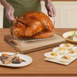 Roaster Oven, 24Qt Electric Roaster Oven, Turkey Roaster Oven Buffet with Self-Basting Lid, Removable Pan, Cool-Touch Handles, 1450W Stainless Steel Roaster Oven, Silver