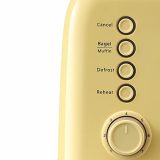 BUYDEEM DT620 2 Slice Toaster, Extra Wide Slots, Retro Stainless Steel with High Lift Lever, Bagel and Muffin Function, Removal Crumb Tray, 7-Shade Settings (Mellow Yellow, 2-Slice)