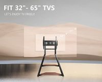 FITUEYES Design Corner TV Stand Mount for 32 43 50 55 65 Inch TVs, Modern TV Floor Stand with Wheels, Small Portable Entertainment Center with Wooden Open Storage Shelves, Eiffel Series