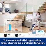 Tineco Floor ONE S5 Smart Cordless Wet-Dry Vacuum Cleaner and Mop for Hard Floors, Digital Display, Long Run Time, Great for Sticky Messes and Pet Hair, Space-Saving Design, Blue
