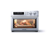 TOSHIBA WTU-A25ASS Toaster Oven Air Fryer, 10-in-1 Cooking Function, Countertop Convection Oven, LED Display, 6 Heating Element, 5 Accessories, 6-Slice Bread/12-Inch Pizza, 1750W, Stainless Steel