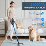 FABULETTA Cordless Vacuum Cleaner, 6-in-1 Stick Vacuum Cleaner with Led Display, 24kPa Powerful Suction 250W Brushless Motor, for Pet Hair Hard Floor Carpet, Max 45 Min Runtime, Free-Standing