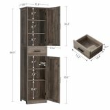 WEENFON Storage Cabinet with 2 Doors & 1 Drawer, Tall Bathroom Cabinet with 6 Shelves, Freestanding Linen Cabinet, for Bathroom, Living Room, Kitchen, Rustic Oak CWFYSG001M