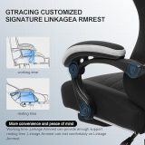 GTRACING Gaming Chair, Computer Chair with Pocket Spring Cushion, Linkage Armrests and Footrest, High Back Ergonomic Computer Chair with Lumbar Support Task Chair with Footrest (Modern, Black)