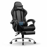 GTRACING Gaming Chair, Computer Chair with Footrest and Lumbar Support, Height Adjustable Gaming Chair with 360°-Swivel Seat and Headrest (Black)