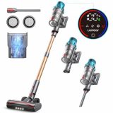 Laresar 550W/45Kpa Cordless Vacuum Cleaner, 60 Mins Powerful Vacuum, Touch Screen, Wall Mount Charging, 1.5 L Dustcup, Anti-Tangle Rollor, Upright Vacuum Cleaner for Carpets, Hard Floors, Pet Hair
