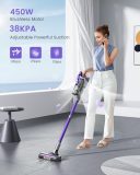Cordless Vacuum Cleaner, 450W 38KPA Fragrant Vacuum, OLED Color Screen Display, Up to 55mins, 8 Animation Modes, Multi-Cone Filteration, Cordless Vacuums with 1.5L Cup for Floor Carpet Pet Stair(S14)