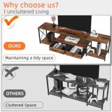 TV Stand with Drawers for 75 80 Inches TV - Entertainment Center and Industrial TV Console Table with Open Storage Shelves for Living Room, Bedroom - 71.5" Rustic Brown