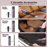 Chuboor Car Vacuum Cordless Powerful, Rechargeable Mini Vacuum, Hand Held for Dust, Sand, Crumbs, Ultra-Light Portable Home, Car, Small Dust Buster（P10-Purple）